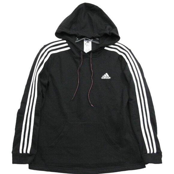 Adidas Hoodie Black Hooded Pouch Pocket Pullover Sweater Jacket Women's Small S - Picture 1 of 8